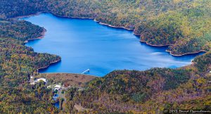 Burnett Reservoir and the Asheville Watershed in the Blue Ridge Mountains