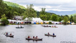 Canoes on Lake at LEAF Festival in Black Mountain