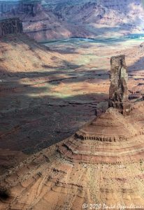 Castleton Tower in Castle Valley Utah Aerial