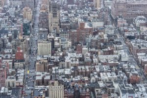 Chelsea Neighborhood in Manhattan Aerial View