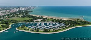 Chicago Corinthian Yacht Club at Montrose Harbor - Chicago Aerial Photo