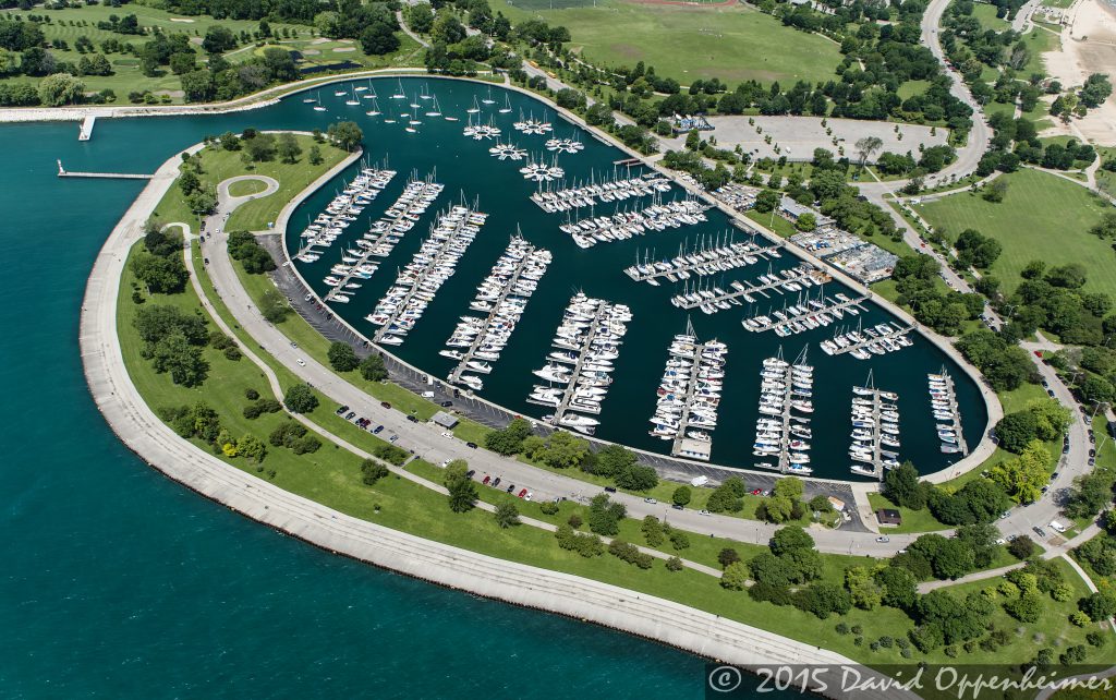 Chicago Corinthian Yacht Club at Montrose Harbor - Chicago Aerial Photo