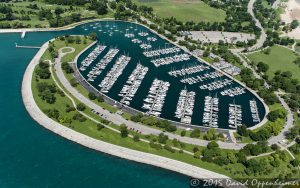 Chicago Corinthian Yacht Club at Montrose Harbor - Chicago Aerial Photo