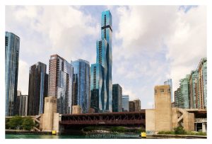 Franklin Delano Roosevelt Memorial Bridge over the Chicago River in Chicago, Illinois, with a daytime view of the river, bridge towers, and New Eastside skyline. The scene includes St. Regis Chicago, The Regatta at 420 East Waterside Drive, and The Chandler Condominiums along the riverfront, edited with a photorealistic artwork style, rich color, and painterly detail – © 2026 David Oppenheimer – Performance Impressions photography archives https://performanceimpressions.com Franklin Delano Roosevelt Bridge, Franklin Delano Roosevelt Memorial Bridge, FDR Bridge, Outer Drive Bridge, Lake Shore Drive Bridge, DuSable Lake Shore Drive Bridge, Link Bridge, Chicago River bridge, cityscape, skyline, Chicago cityscape, Chicago skyline, Chicago River, bridge, bridge towers, bridge tower, bridge architecture, bascule bridge, double-leaf bridge, steel bridge, river bridge, Chicago bridge, Chicago bridges, Chicago, Chicago Illinois, Illinois, United States, 60601, Downtown Chicago, Chicago Loop, New Eastside, Lakeshore East, Chicago lakefront, Lake Michigan, DuSable Lake Shore Drive, Lake Shore Drive, architecture, Chicago architecture, architectural photography, riverfront, waterfront, river, building, tower, skyscraper, high-rise, residential tower, condo tower, condominium tower, glass tower, glass building, glass facade, facade, building exterior, exterior, St. Regis Chicago, St Regis Chicago, Vista Tower, The Regatta, Regatta Condominiums, 420 East Waterside, 420 East Waterside Drive, 420 E Waterside, The Chandler, The Chandler Condominiums, 450 East Waterside, 450 East Waterside Drive, 450 E Waterside, New Eastside condos, Lakeshore East condos, Riverview Condominiums, residential real estate, Chicago real estate, luxury condos, urban architecture, modern architecture, contemporary architecture, riverfront architecture, urban, downtown, daylight, photorealism, photorealistic, digital art, artwork, fine art, rich color, saturated color, painterly, commercial photography, commercial imagery, image licensing, licensing, photography licensing, David Oppenheimer, horizontal, 1-15156784411