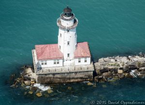 Chicago Harbor Lighthouse Aerial Photo
