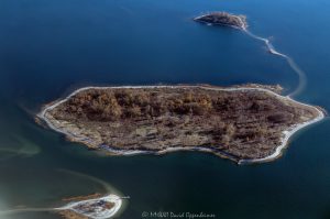 Chimon Island, Betts Island, Crow Island, and Copps Island of the Norwalk Islands Aerial View