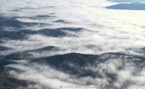 Cloud Inversion Blue Ridge Mountains aerial view 6773