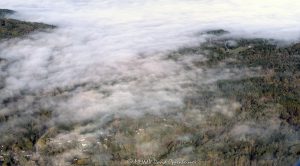 Cloud Inversion Horse Shoe Mountain Home Hendersonville WNC aerial view 6706