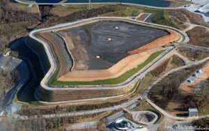 Coal Ash Mound at Duke Energy Asheville Combined Cycle Plant Aerial View