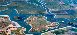 Colorful Aerial of Commercial Farmland in Stockton - Medford Island - San Joaquin County, California