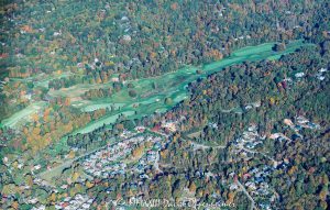 Country Club of Asheville and Beaverdam Valley in North Asheville with Autumn Colors Aerial View