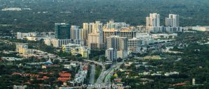 Dadeland Commercial District in Kendall, Florida Aerial View
