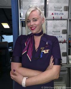 Delta Air Lines Flight Attendant in New Uniform