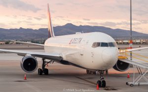 Delta Air Lines Boeing 767 Jet at Harry Reid International Airport