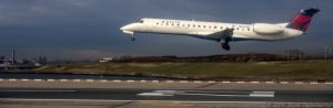 Delta Air Lines Jet Landing at LaGuardia Airport