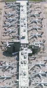 Delta Air Lines Jets at Hartsfield-Jackson Atlanta International Airport Concourse A Aerial View