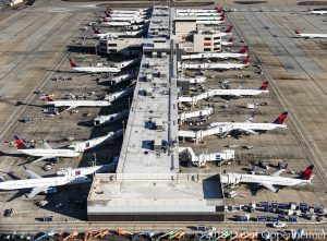 Delta Airline Jets at Terminal at Atlanta International Airport
