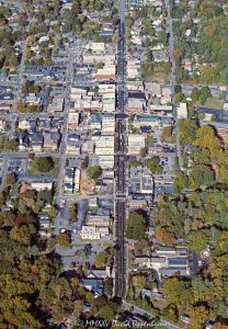 Downtown Brevard North Carolina aerial view 8105
