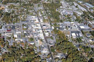 Downtown Brevard North Carolina aerial view 8112