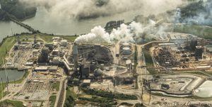 Duke Energy Asheville Plant - Progress Energy Coal Burning Power Plant at Lake Julian