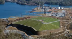 Coal Ash Mound at Duke Energy Asheville Combined Cycle Plant Aerial View