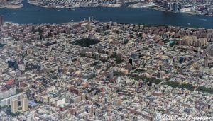 East Village, Bowery, SoHo, and Lower East Side of Manhattan in New York City Aerial View