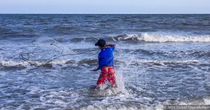 Boy with Seine Net at Edisto Beach State Park on Edisto Island Edisto Beach State Park seine net fishing 106 2