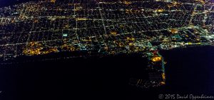 Emeryville, California at Night Aerial Photo