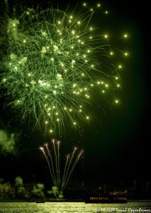 Fireworks over Charleston Harbor, South Carolina on the Fourth of July