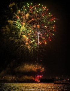 Fireworks over Charleston Harbor, South Carolina on the Fourth of July