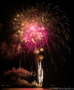 Fireworks over Charleston Harbor, South Carolina on the Fourth of July