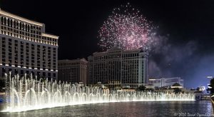 Fountains of Bellagio at Night in Las Vegas