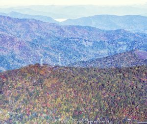 Fryingpan Mountain Lookout Tower Blue Ridge Parkway aerial view 6917