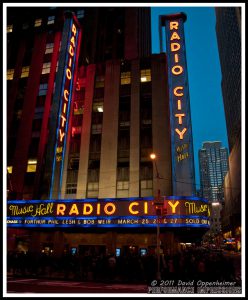 Radio City Music Hall in Rockefeller Center in New York City on Furthur Tour on 3-25-2011