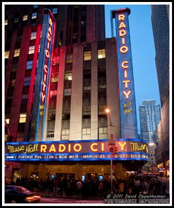 Radio City Music Hall in Rockefeller Center in New York City on Furthur Tour on 3-25-2011