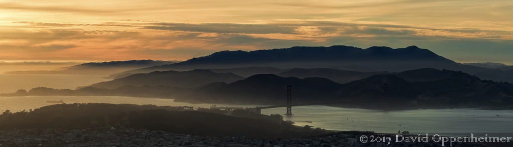 Golden Gate Bridge and San Francisco Bay at Sunset