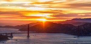 Golden Gate Bridge and San Francisco Bay at Sunset