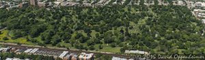 Graceland Cemetery in Chicago Aerial Photo
