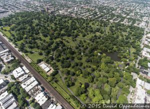 Graceland Cemetery in Chicago Aerial Photo