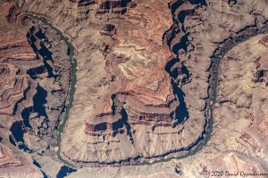 Grand Canyon National Park Aerial View of Explorers Monument on Marcos Terrace in Granite Gorge