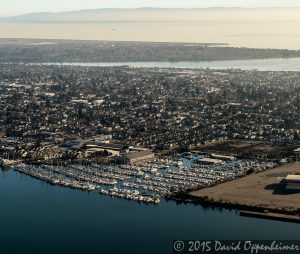 Grand Marina and Fortman Marina at Fortmann Basin in Alameda Aerial Photo