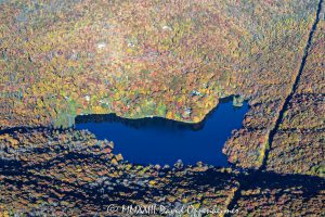 Grandfather Lake in Linville, North Carolina with Autumn Colors Aerial View