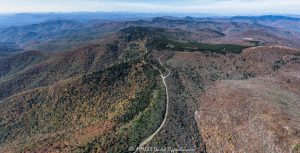 Blue Ridge Parkway Aerial View with Autumn Colors