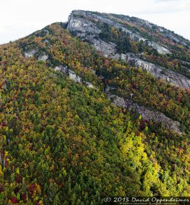 Hawksbill Mountain in Linville Gorge Wilderness with Autumn Colors