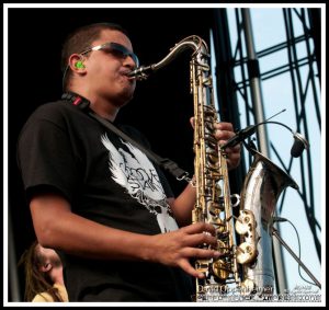 Hellman Escorcia on Saxaphone with SOJA at All Good Festival 2010