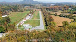 Hendersonville County Airport in North Carolina - Landing Approach Aerial View