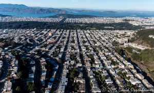 Inner Sunset in Sunset District in San Francisco Aerial Photo
