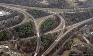 Interstate 26 and Interstate 40 Interchange in Asheville, North Carolina Aerial Photo