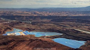 Intrepid Potash Evaporation Ponds Aerial View in Moab, Utah