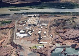 Intrepid Potash Evaporation Ponds Aerial View in Moab, Utah